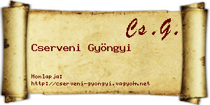 Cserveni Gyöngyi névjegykártya